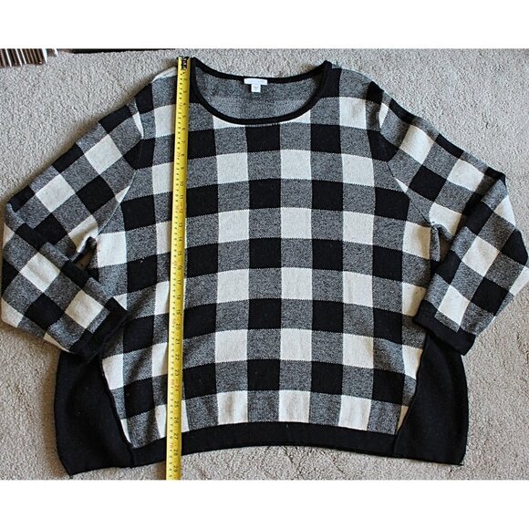 J Jill - Women's Buffalo Check Cotton Wool Blend Crewneck Pullover - XL - Picture 6 of 7